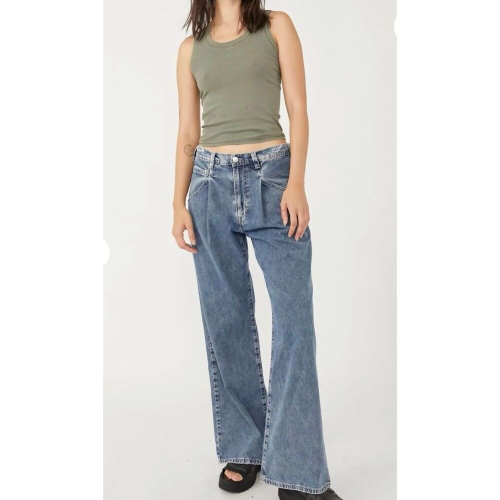 Free People We The Free Luca Super Slouch Pleated Jeans